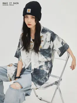 Нови свободни тениски с къс ръкав, эстетичная лятна градинска облекло в корейски стил в стил хип-хоп, дизайнерски дрехи за пътуване