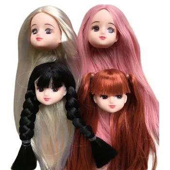 Оригинални Куклени глави Licca, Малко Сладко Момиче, Плешив, Засаждане на коса, Цветни глави, Аксесоари за кукли за практики, грим, подаръци за деца