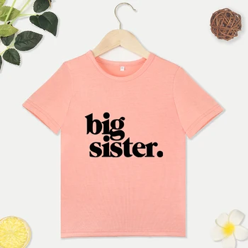 Розова тениска за старши сестри, Летни Детски Тениски, Удобни Ризи в стил Y2K, Удобна за Директна доставка на Разнообразни Гурме Детски Тениски с Високо Качество, Лидер на Продажбите