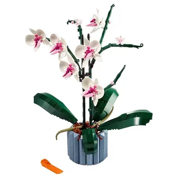 Съвместимост с орхидеи 10311, Съвместимост с суккулентами 10309, Строителен комплект за декор на растения за възрастни, Букет, Тухли, Цветен блок, подаръци за момичета