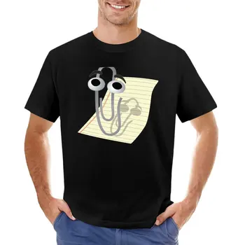 Тениска Clippy in vector, черна тениска, бързосъхнеща риза, черни тениски за мъже