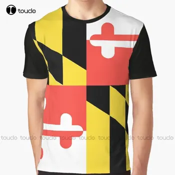 Флаг Мериленд Графична Тениска Flag Of Maryland На Поръчка Aldult Teen Унисекс Тениски С дигитален Печат Коледен Подарък Xs-5Xl