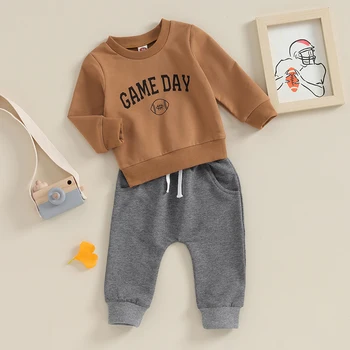 Футболни Панталони за новородени момчета, hoody с дълги ръкави и писмото принтом, блузи, комплекти, панталони, един сладък комплект дрехи за новородени