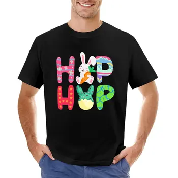 Хип-хоп Яйце на Великден заек, забавна тениска с колоритен дизайн, тениски, тениски с графичен дизайн, мъжки памучни ризи