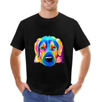 Цветна тениска с изображение на сладък кученце, 6 тениски, мъжки памучни ризи