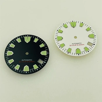 Циферблат NH35 28,5 мм, зелен светлинен циферблат часа C3, за SKX007 Механизъм NH35 NH36 4R35 4R36 Автоматични Механични часовници Аксесоари