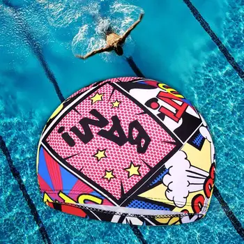 Шапка за плуване, Модерен еластична модни шапчица за гмуркане Лятна шапка за плуване за мъже и жени, Възрастни Летни Плажни Дълга коса Водни спортове Сърфинг